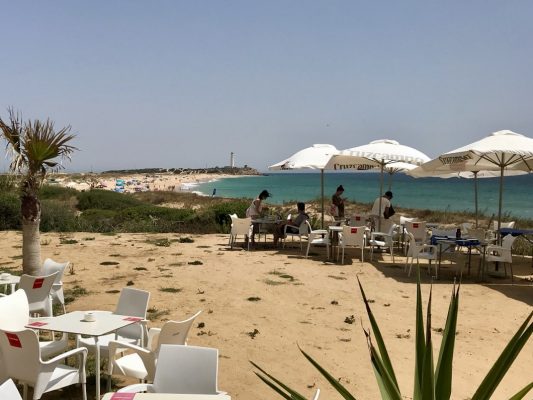 The beach at Zahora, towards the Cape of Trafalgar Lighthouse