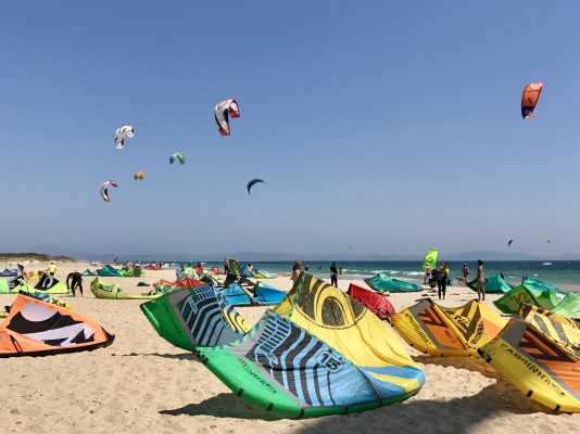 Kites on the beach at Valdevaqueros, Tarifa