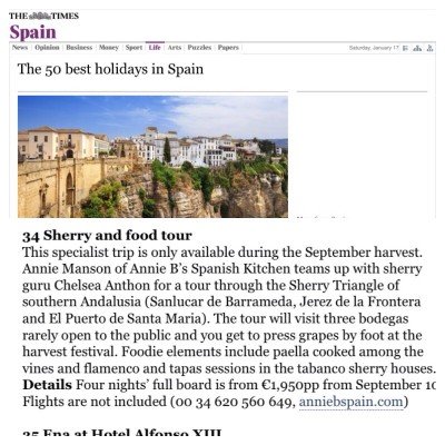 The Times Top Holidays Spain Sherry Tour