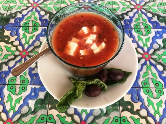 watermelon & basil gazpacho