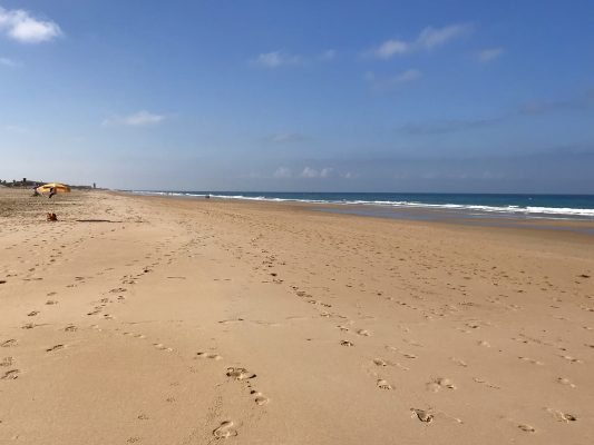 The endless stretch of sand at El Palmar beach