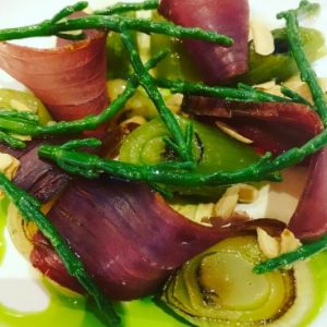 mojama tuna salad leeks samphire