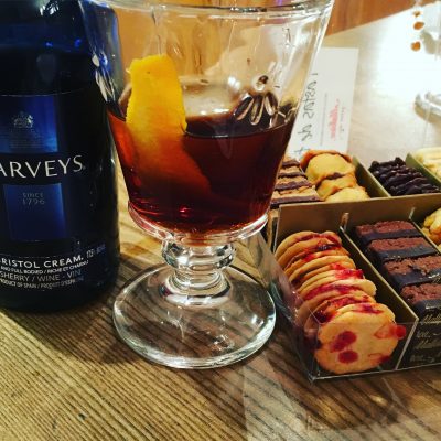 sherry served with biscuits